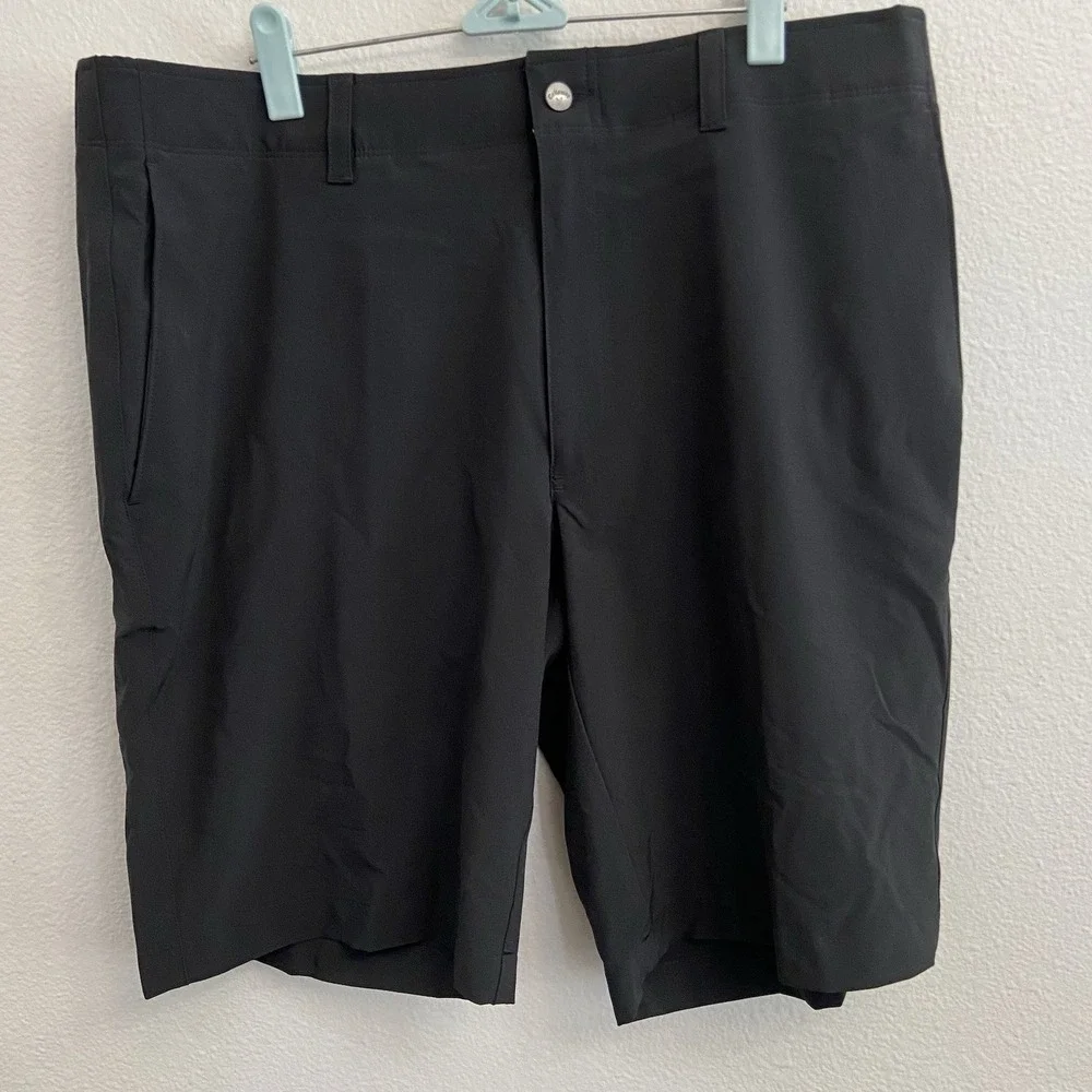 Callaway Men's Black Performance Chino Golf Shorts‎ Size 36 10in inseam Logo
